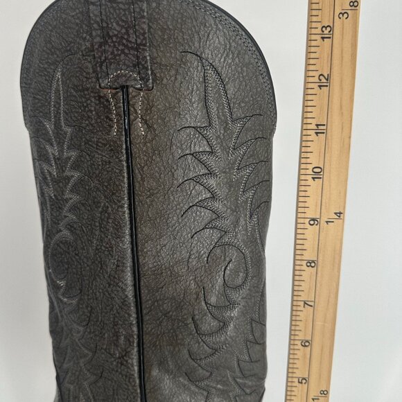 Nocona Vintage Black Leather Cowboy Boots Western Stitch Size 8D Made in USA - Picture 14 of 15